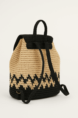 Handmade Raffia Backpack | Eco-Friendly Style - Black Dual thumbnail 2