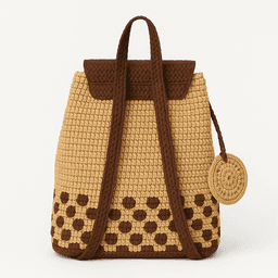Handmade Raffia Backpack | Eco-Friendly Style - Brown Dual thumbnail 2