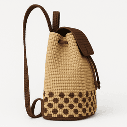Handmade Raffia Backpack | Eco-Friendly Style - Brown Dual thumbnail 3