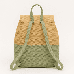 Handmade Raffia Backpack | Eco-Friendly Style - Light Green Dual thumbnail 3