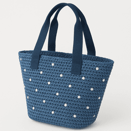 Handmade Raffia Bag | Eco Tote for Everyday Style - Blue thumbnail 3