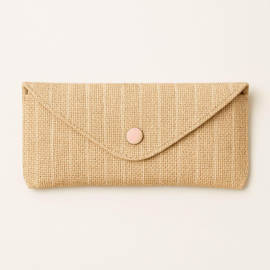 Raffia Sunglass Case | Handmade Eco Protection - Beige - Image 1