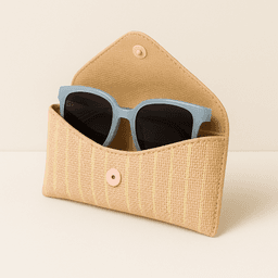 Raffia Sunglass Case | Handmade Eco Protection - Beige thumbnail 2