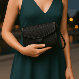 Raffia Wallet | Handmade Eco-Friendly Accessory - Black thumbnail 3