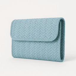 Raffia Wallet | Handmade Eco-Friendly Accessory - Light Blue thumbnail 3